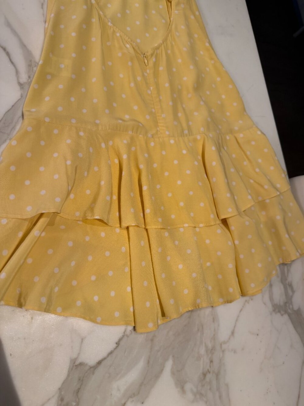 For love & Lemons - Limoncello Tiered Ruffle Yellow Polka Dot Dress - Picture 7 of 11